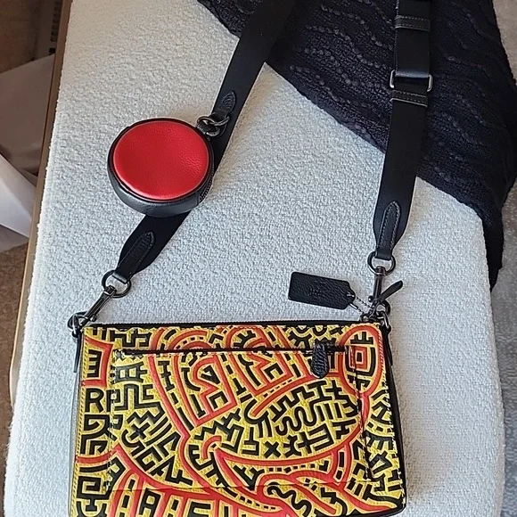 Coach Mickey Mouse Crossbody Bag with Red Coin Pouch - Picture 9 of 10